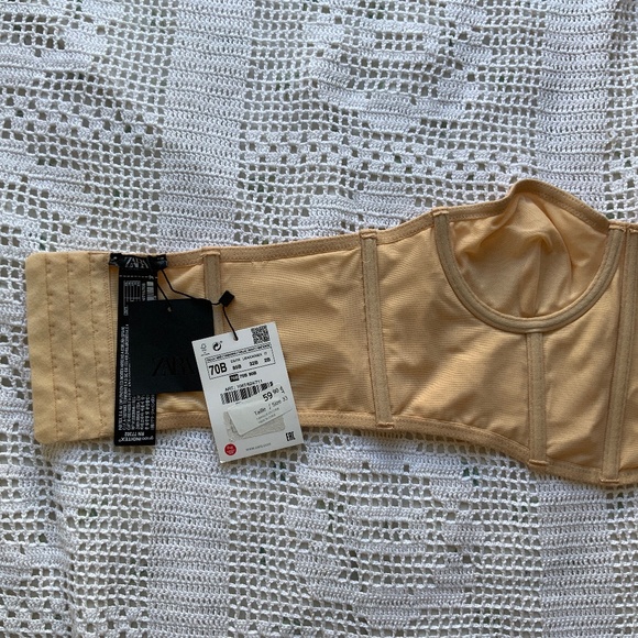 Zara Boned corset top size 32B Silk Blend - Picture 3 of 5